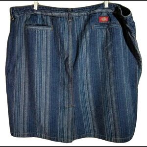 Dickies Womens Plus 26 Denim Mini Skirt Cotton Striped Pockets! Great cond! 8728